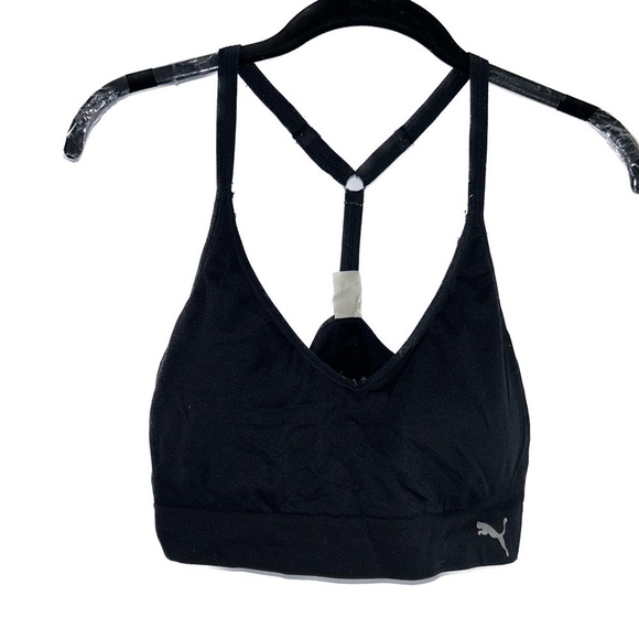 Puma Sports Bra Y-Back Seamless Pull on Adjustable Strap Padded Medium Impact - Picture 1 of 6